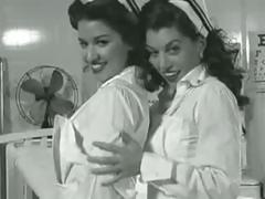 2 pinup babes in nurse uniforms making every other feel so damn good